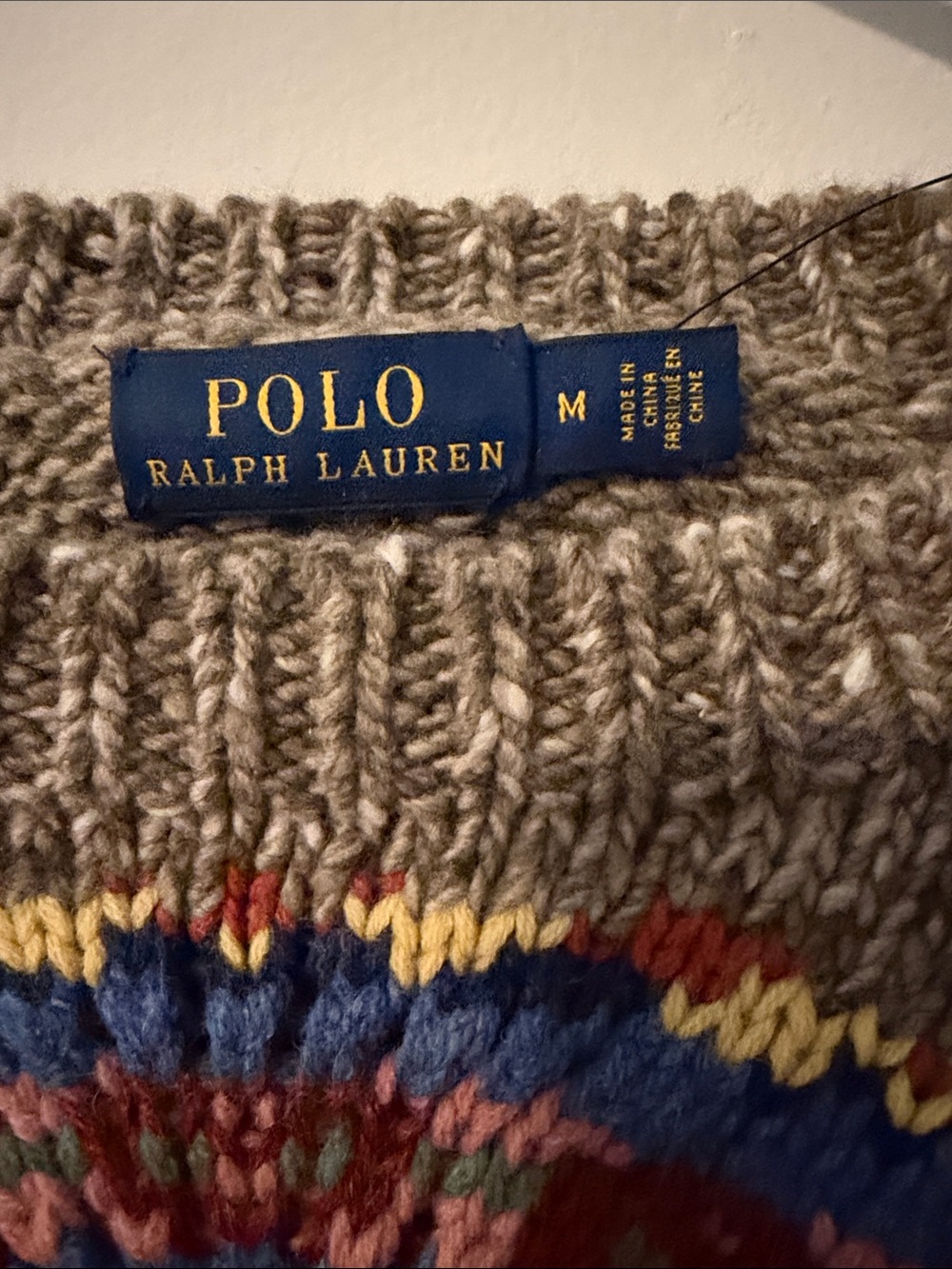 Polo by Ralph Lauren Gray Chevron Multicolor Knit Sweater - Picture 2 of 9
